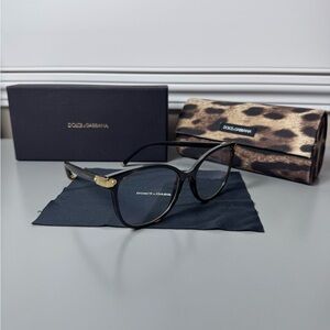 Dolce & Gabbana Black and Gold Women's Glasses
